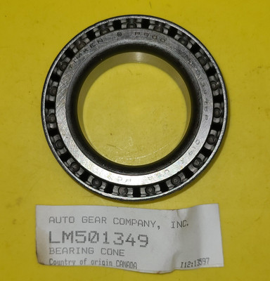 Timken LM501349 Tapered Roller Bearing Cone, 1.625'' Bore, 0.78'' Width