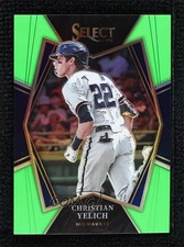 2022 Panini Select Premier Level Neon Green Prizm 1/99 Christian Yelich 0s1o