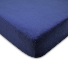 TL Care Heavenly Soft Chenille Fitted Crib Sheet 28" x 52", x Navy