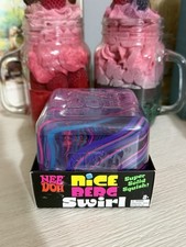 NeeDoh Nice Berg Swirl XL Giant Nee Doh Squishy Swirl Cube Purple Pink Blue