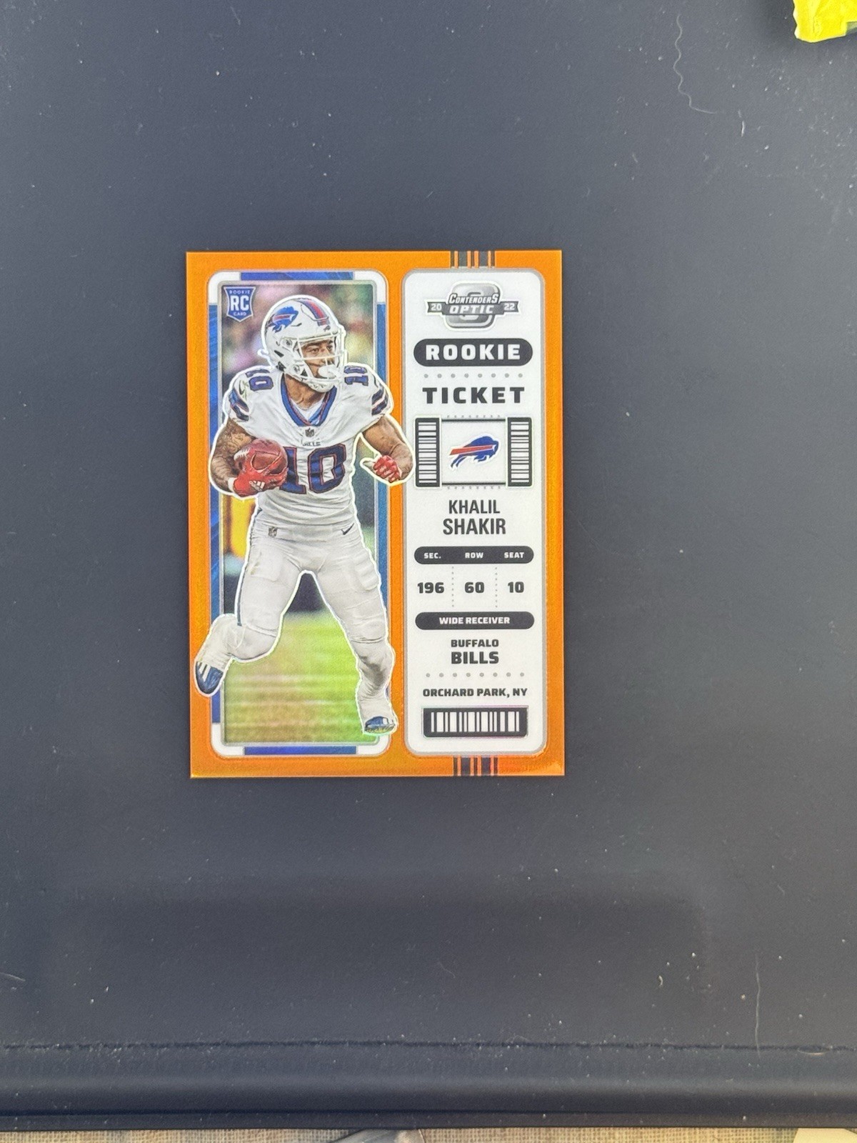 2022 Contenders Optic Khalil Shakir Orange Prizm RC /50 Buffalo Bills No. 81