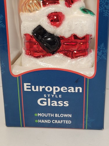 Grand ornement de Noël Disney style européen en verre soufflé Père Noël Mickey Mouse - Photo 3/6