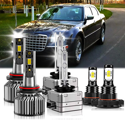 For Chrysler 300 2010-2010 LED HID Headlight combo High Low Beam+Fog Light Bulbs