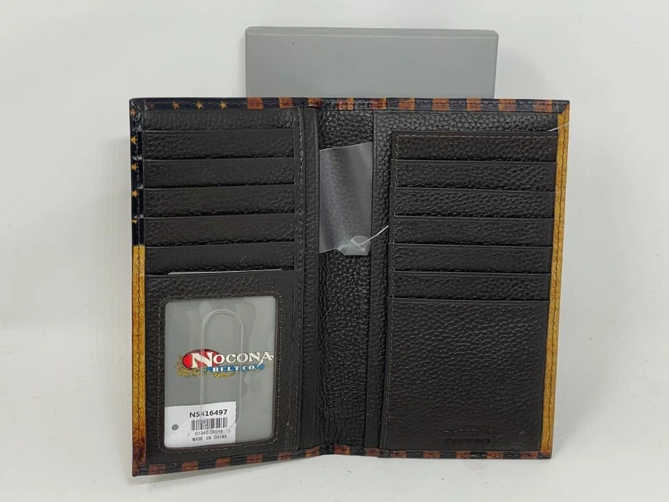 CARTERA RODEO DE CUERO CON BANDERA DE ESTADOS UNIDOS VINTAGE NOCONA Foto 2 de 2