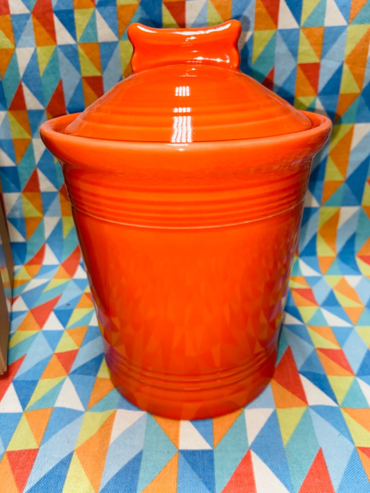 Fiestaware New 1st w/tag Dog Bone Pet Treat Jar Medium Fiesta Canister