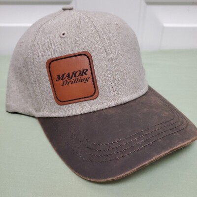 MAJOR DRILLING Dri-Duck Wildwood Hat Oatmeal/Beige PU Leather Logo Patch, Mining