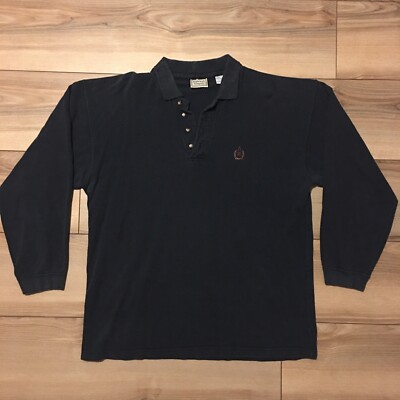 Bugle Boy VTG Men s Long Sleeve Polo Sweatshirt XL Navy Blue
