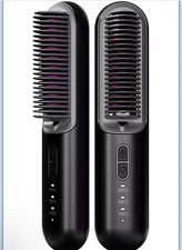 Cordless Hair Straightener Brush,Upgraded Portable Hair Straightener Brush for