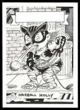 Tarjeta áspera perdida Hairball Holly Catwoman cubo de basura niños (NM)
