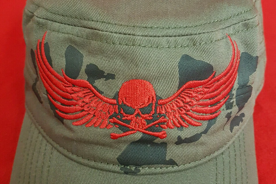 Gorra de béisbol estilo ejército Blac Label "Live To Die". Calavera alada. Nuevo sin etiquetas Foto 3 de 4