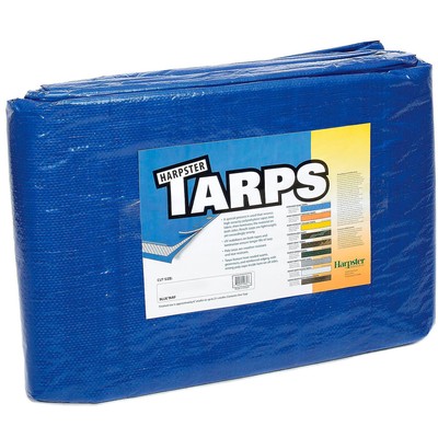 Blue Polyethylene Tarp 4'x6' | 2.9 Oz Light Duty Waterproof Cover With Grommets Every 36 Inches