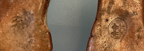 ReReduced 2 Authentic Bizen Dog Chopstick Rests Handmade SuperRare Artist Signed - Picture 11 of 15