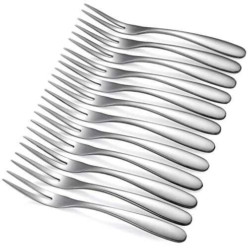 Dessert Forks Stainless Steel forks of 12 Tasting Appetizer Forks Mini Forks ... - Picture 2 of 9