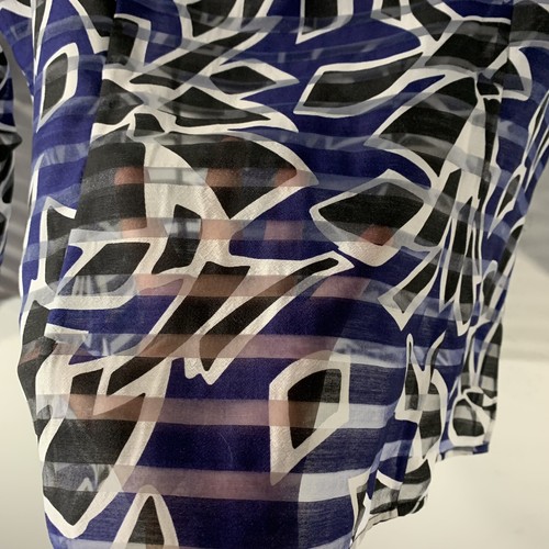 Worth Women Sheer Abstract Stripe Print Balloon Sleeve Blouse Size 14 NWOT USA - Picture 6 of 8