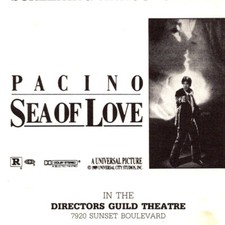 1989 Sea of Love Screening Ticket Directors Guild Theatre Sunset Los Angeles