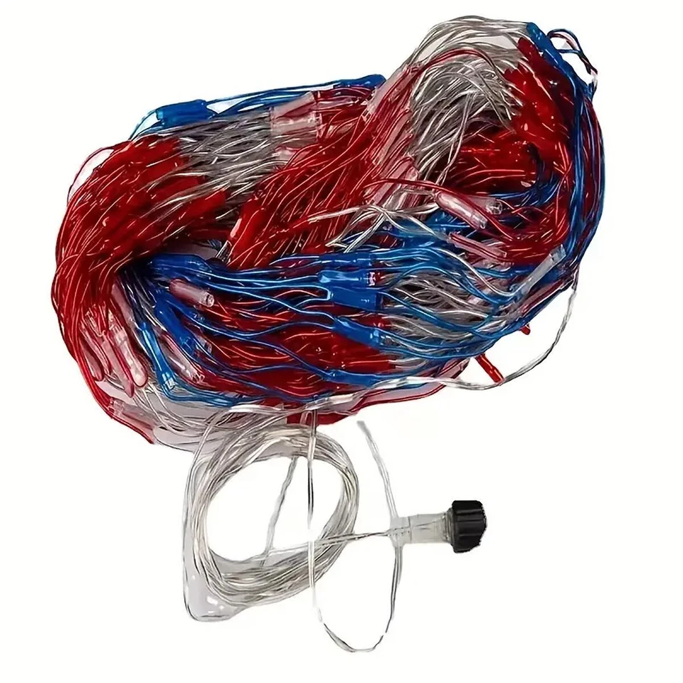 Luz de red bandera americana de 6,5 pies x 3,3 pies - 420 LED rojos, blancos y azules - IP65 Waterp Foto 4 de 4