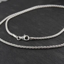 Sterling Silver 1.5mm SPIGA Wheat Chain Necklace - 045 Italy 16"-30" 