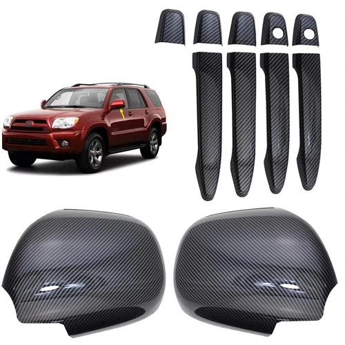 Carbon Fiber Rearview Mirror Door Handle Cover Trim For 03-09 Toyota 4Runner 11p