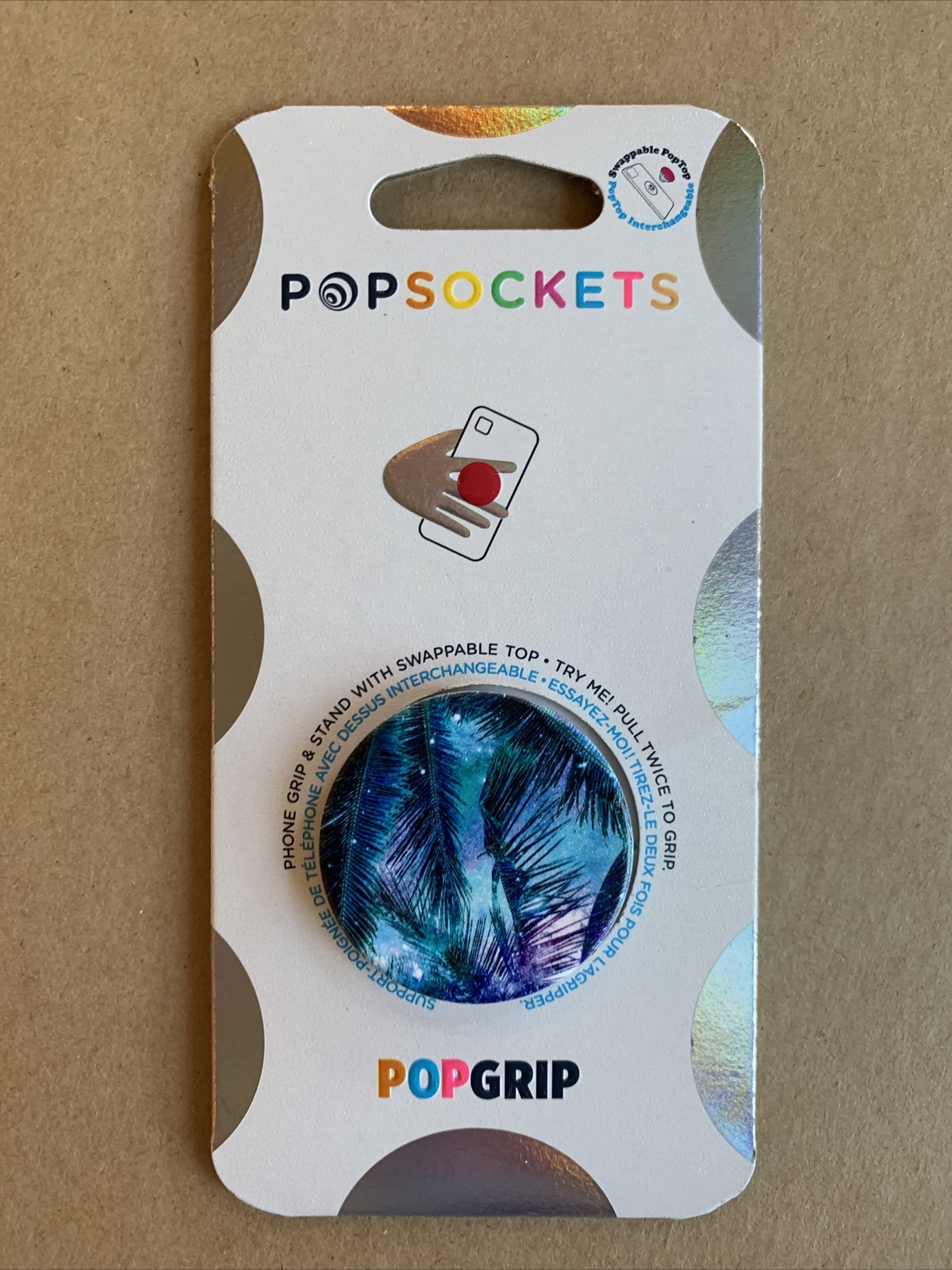 POPSOCKET POPGRIP•Maui Nights Turquoise•Phone Grip & Stand•Swappable Top•Black-image