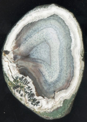 Achat/Agate vom Steinbruch Juchem, Idar-Oberstein - mit Dendriten - TOP !!