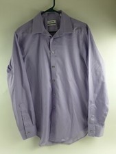 Calvin Klein Shirt Size 16 34/35 Light Purple Button Up Non-iron Slim Fit