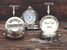 Pocket Watch - Personalized Watch - Gift For Coworkers - Engraved Pocket Watch