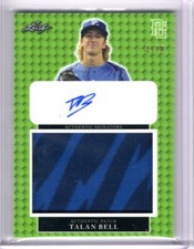 2023 Leaf Perfect Game Talan Bell Green Jumbo Patch Auto RC /10
