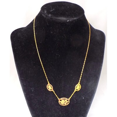 Avon Fashion Jewelry Engraved Goldtone Necklace 18 display picture 1