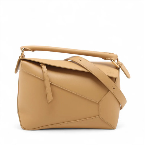 Loewe Puzzle Bag Small Leather 2 Way Handbag Brown