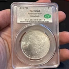1878 7TF REVERSE OF 1879 MORGAN SILVER DOLLAR CACG MS63