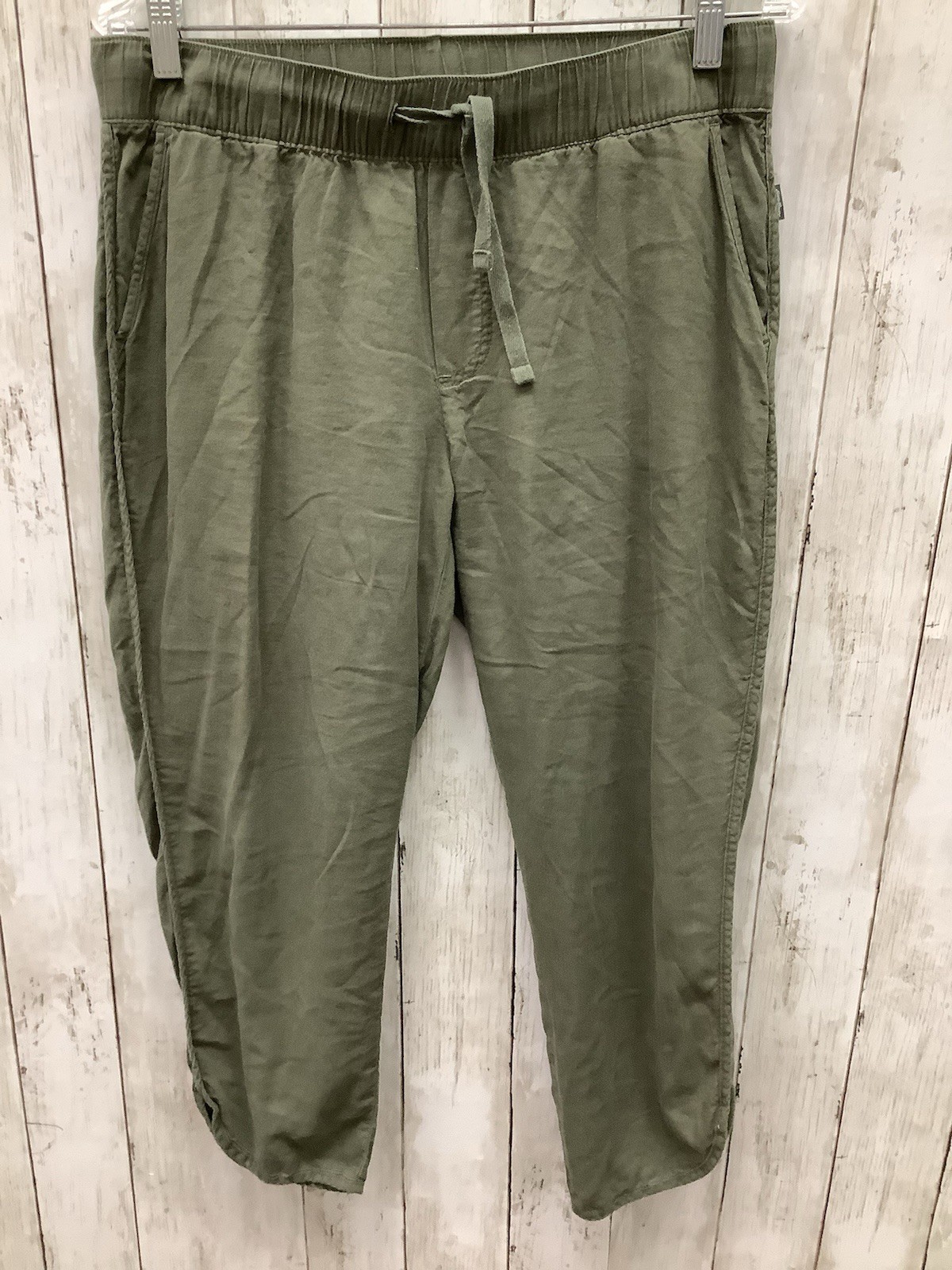 Eddie Bauer Green Tie Waist Casual Pants With Pockets Small 0410-22