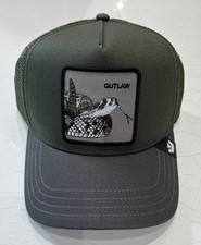 Goorin Bros Outlaw Rattlesnake Olive/Gray Trucker Hat - New With Tag
