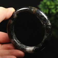 56mm Certified 100% Natural Grade A Black Green Xiu Jade Bracelet Bangle RS06262