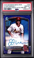 2025 Bowman Mega JJ Wetherholt RC Purple Refractor Auto PSA 10 Gem Mint *pop 5