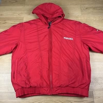 Vintage Nike Nebraska Cornhuskers 90s Y2K Puffer Coat Jacke College Spellout L