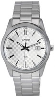 Casio Analog Edelstahl Silber Zifferblatt Analog Quarz MTP-VD03D-7A WR Herrenuhr