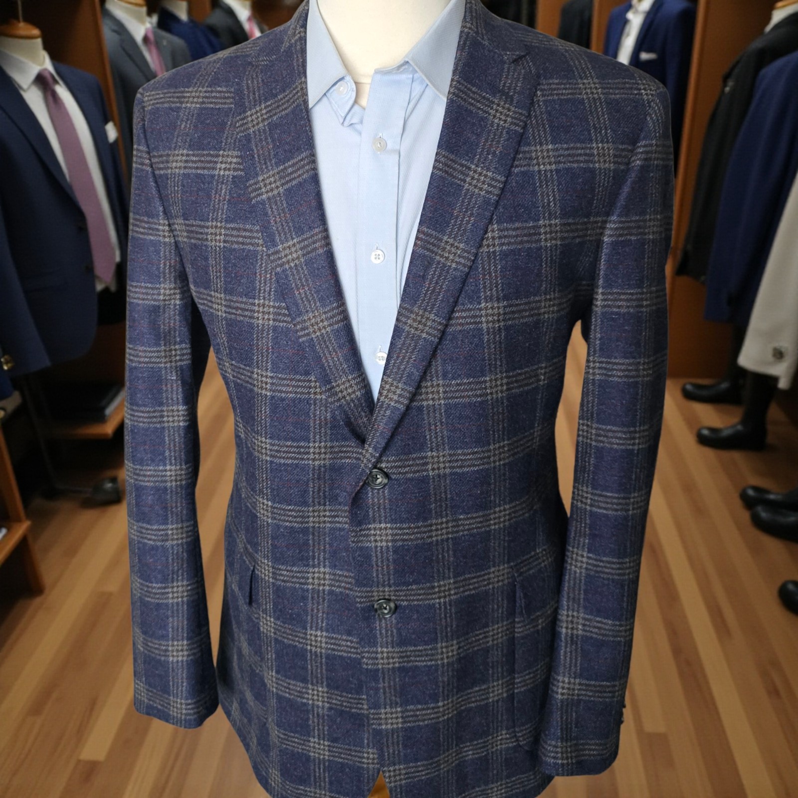 Vintage Southwick Blazer 44L Full Canvas Checked Flannel Dual Vent