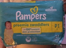 Pampers Swaddlers Diapers - Preemie - 27 Pack