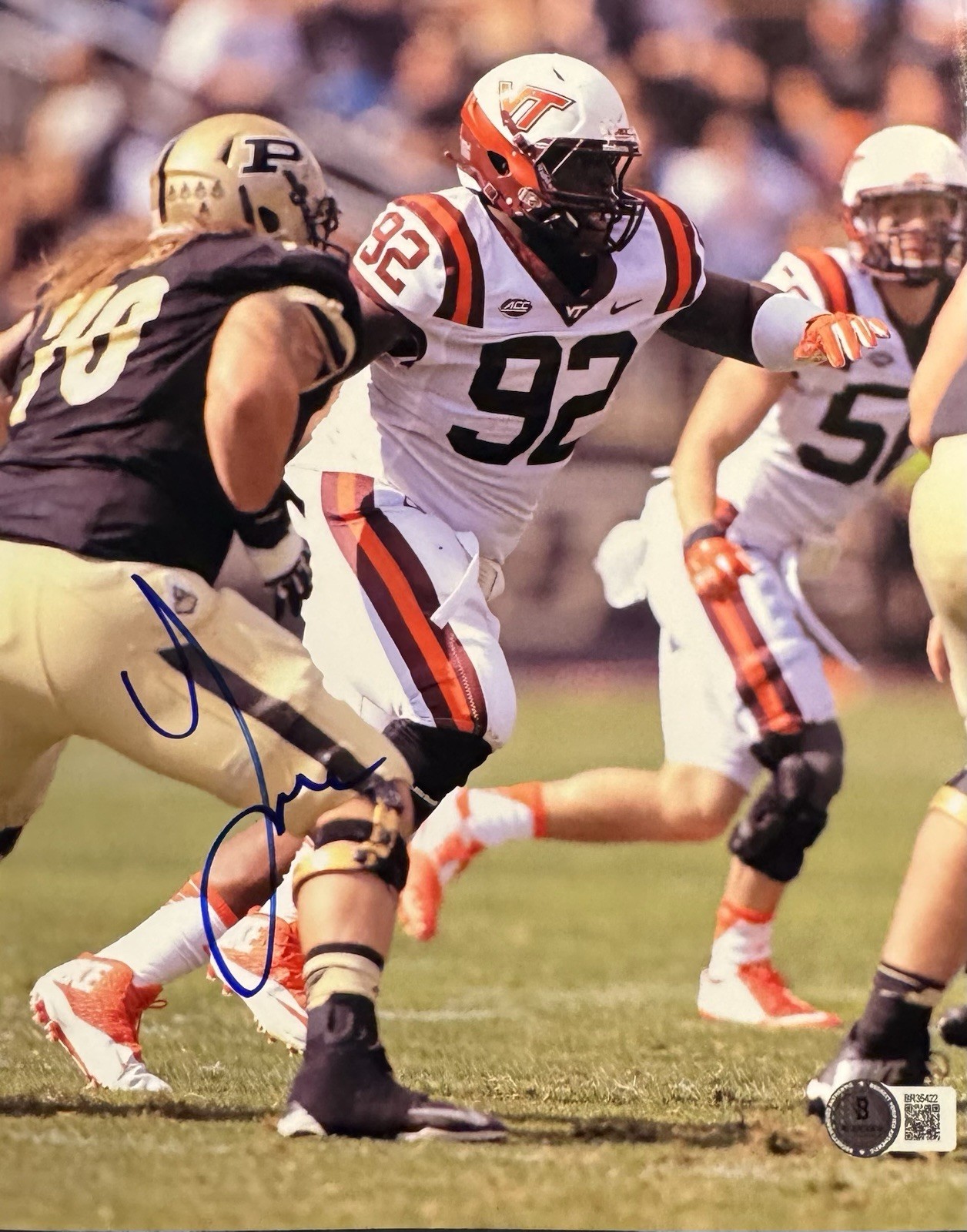 Luther Maddy Autographed Signed Virginia Tech Hokies 8x10 Photo BAS Beckett COA 