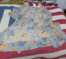 Free People Blue Floral Long Sleeve BOHO Dress Woman’s Size Medium NEW With Tags