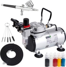 Airbrush Kit With Compressor AS18-2K Basic Start Kit With Air Hose Cleaning