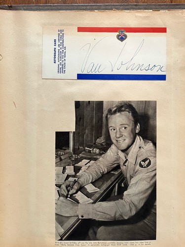 VAN JOHNSON album di ritagli, carta autografa, ritagli di giornale, star del cinema VINTAGE - Foto 1 di 24