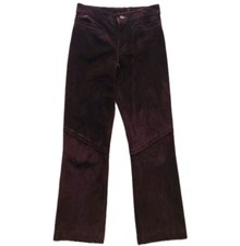 R L Double RL Ralph Lauren Brown Leather Suede Western Pants Women's Size 4 USA