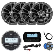 JBL Marine Receiver, 4X 6.5" Speakers, USB/AUX Adapter, Remote, Antenna, Wire