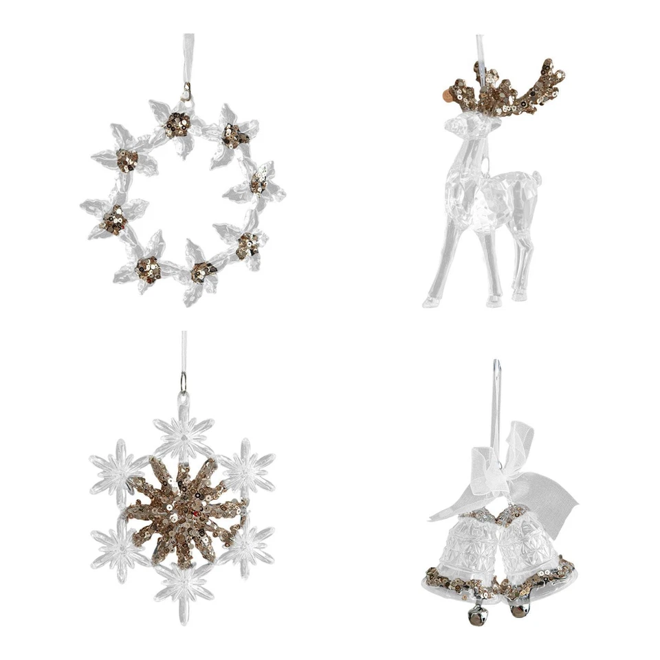 Décoration murale à suspendre pour sapin de Noël, ornement à paillettes en - Photo 1/1