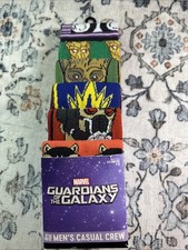 Guardians of the Galaxy Groot 6 Pair CREW SOCKS Mens 8-12 BRAND NEW