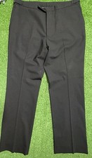 Hugo Boss Dress Pants Mens 34x30 Black Virgin Wool Blend Slacks Straight Leg