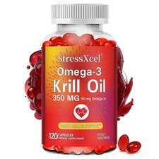Krill Oil 350mg Caps Rich in Omega-3,EPA,DHA Astaxanthin,Overall Wellness 120Pcs