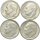 1964 & (3) 1964-D Roosevelt Silver Dime Lot – 90% Silver