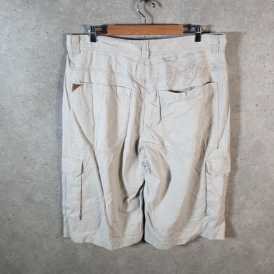 Vintage Southpole Baggy Y2K Hip Hop Shorts Jorts Herren W38 beige bestickt